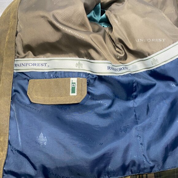 Men's Medium Leather Collar Bomber Jacket - Rainforest - Picture 11 of 15